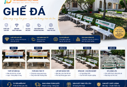 GHẾ ĐÁ IN LOGO DOANH NGHIỆP – GIẢI PHÁP QUẢNG BÁ THƯƠNG HIỆU BỀN VỮNG